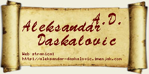 Aleksandar Daskalović vizit kartica